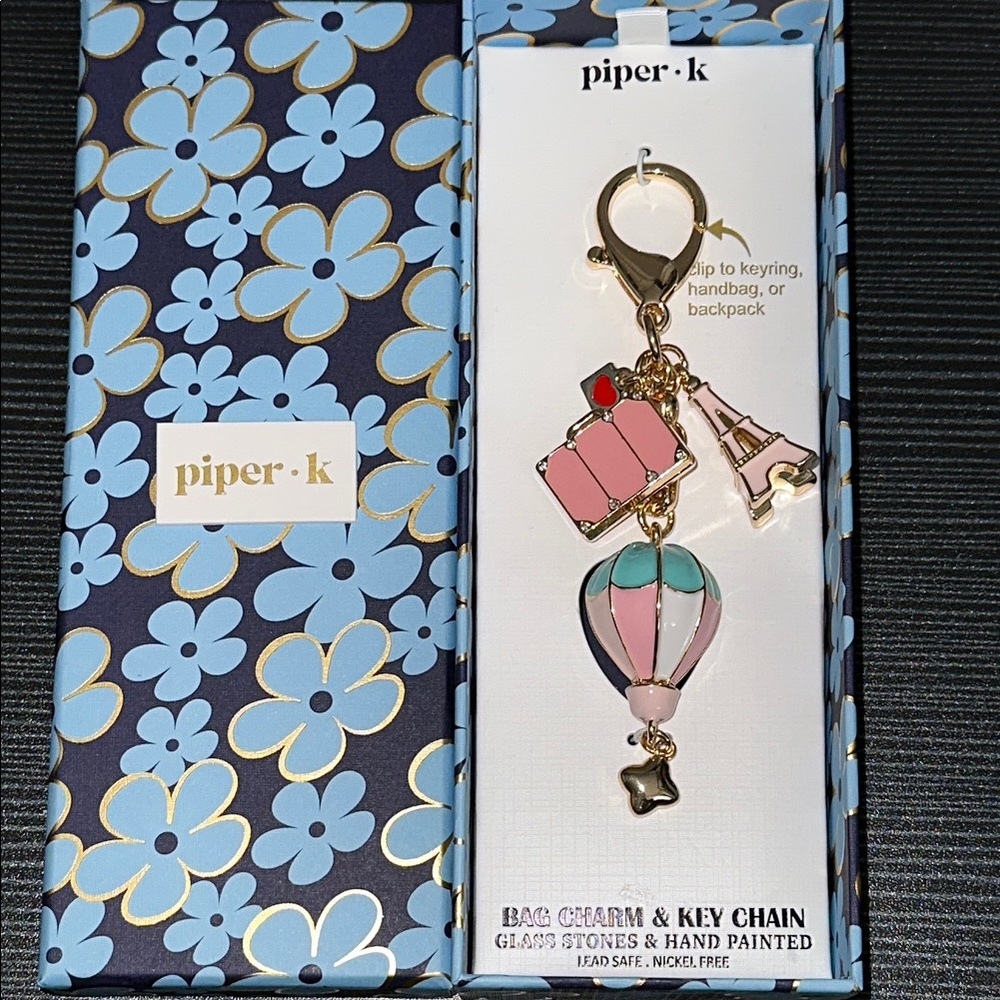 Piper K Hot Air Balloon Bag Charm and Keychain